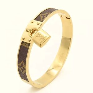 LOUIS VUITTON Leather Monogram Bangle